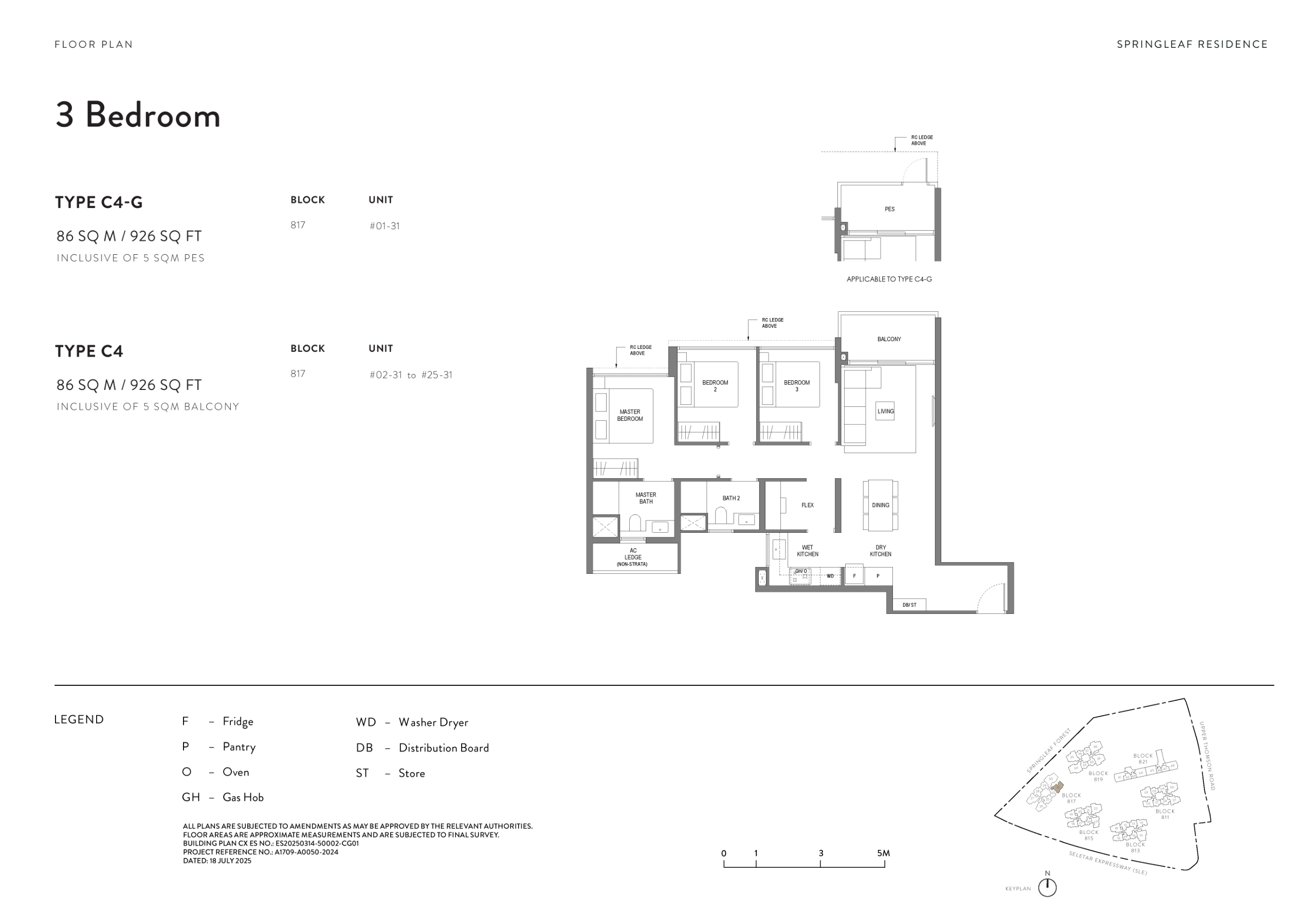 Springleaf Residence 3 Bedroom Floor Plan 4