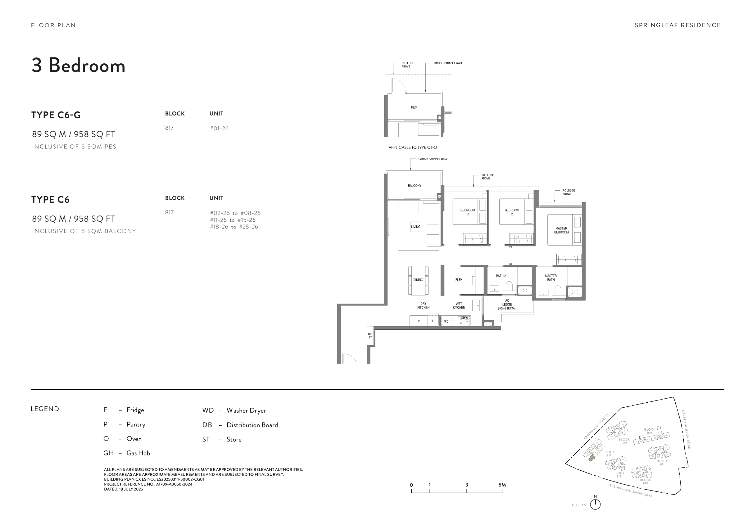 Springleaf Residence 3 Bedroom Floor Plan 6