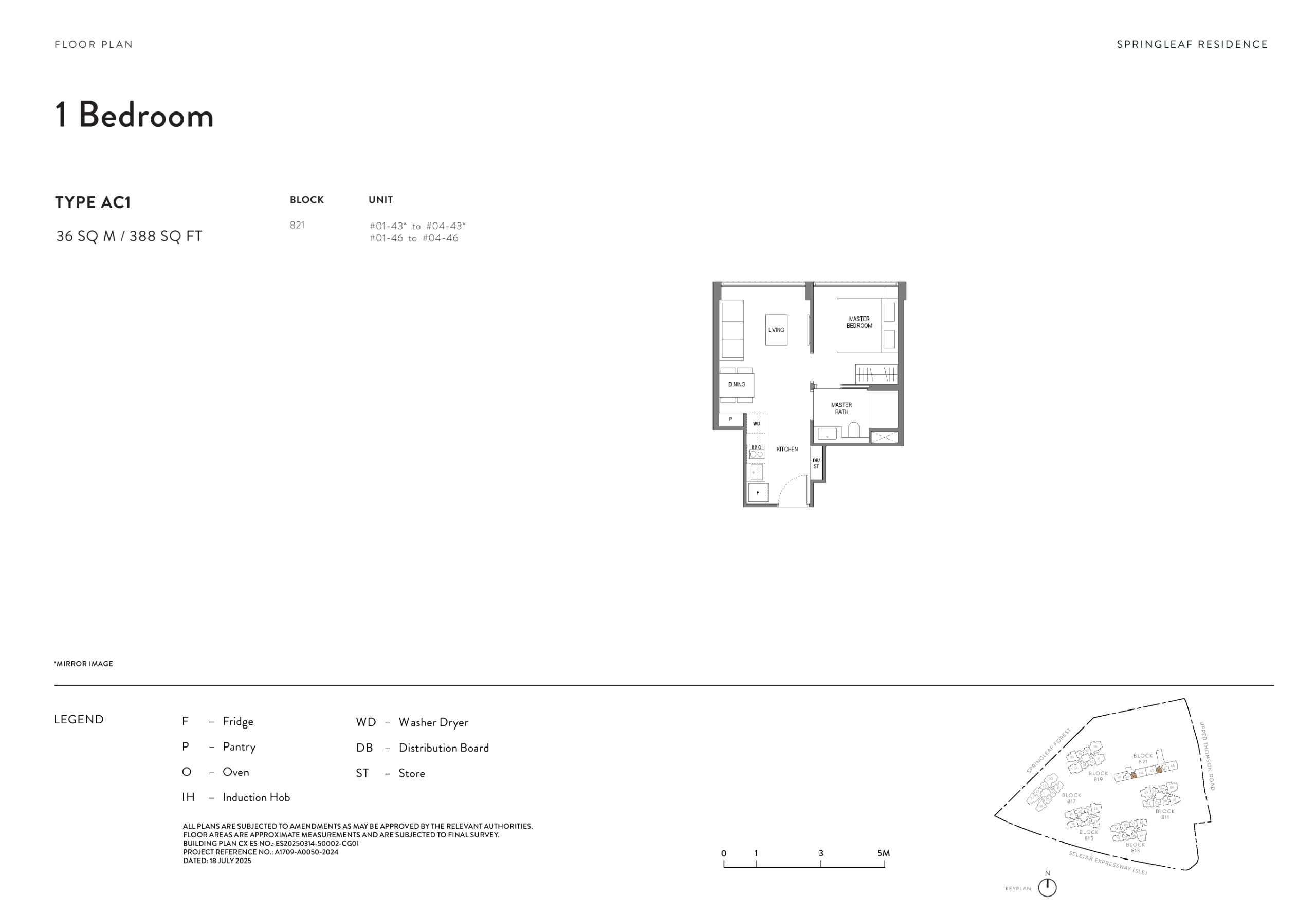 Springleaf Residence Conserved Block 1 Bedroom Floor Plan