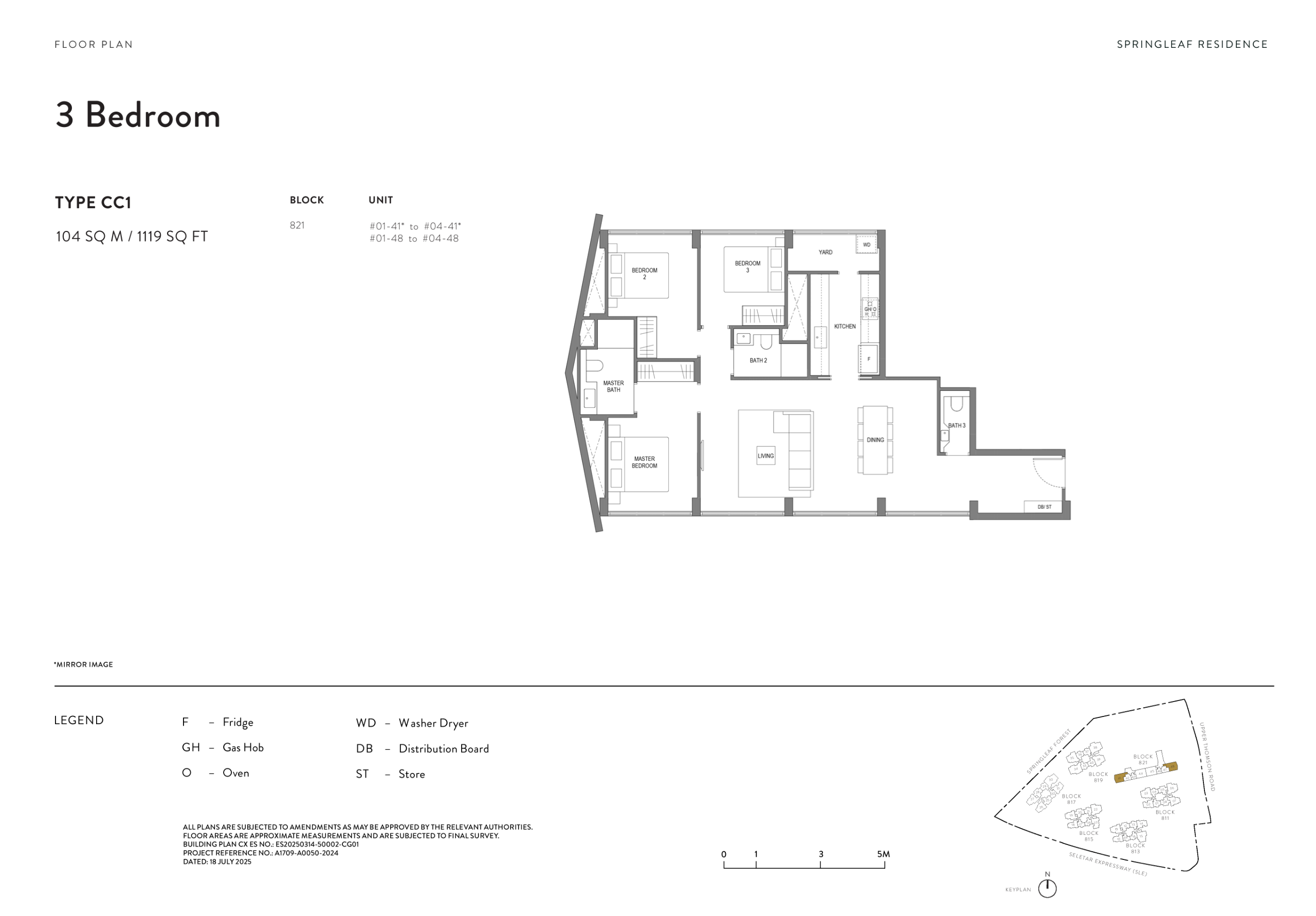 Springleaf Residence Conserved Block 3 Bedroom Floor Plan 1